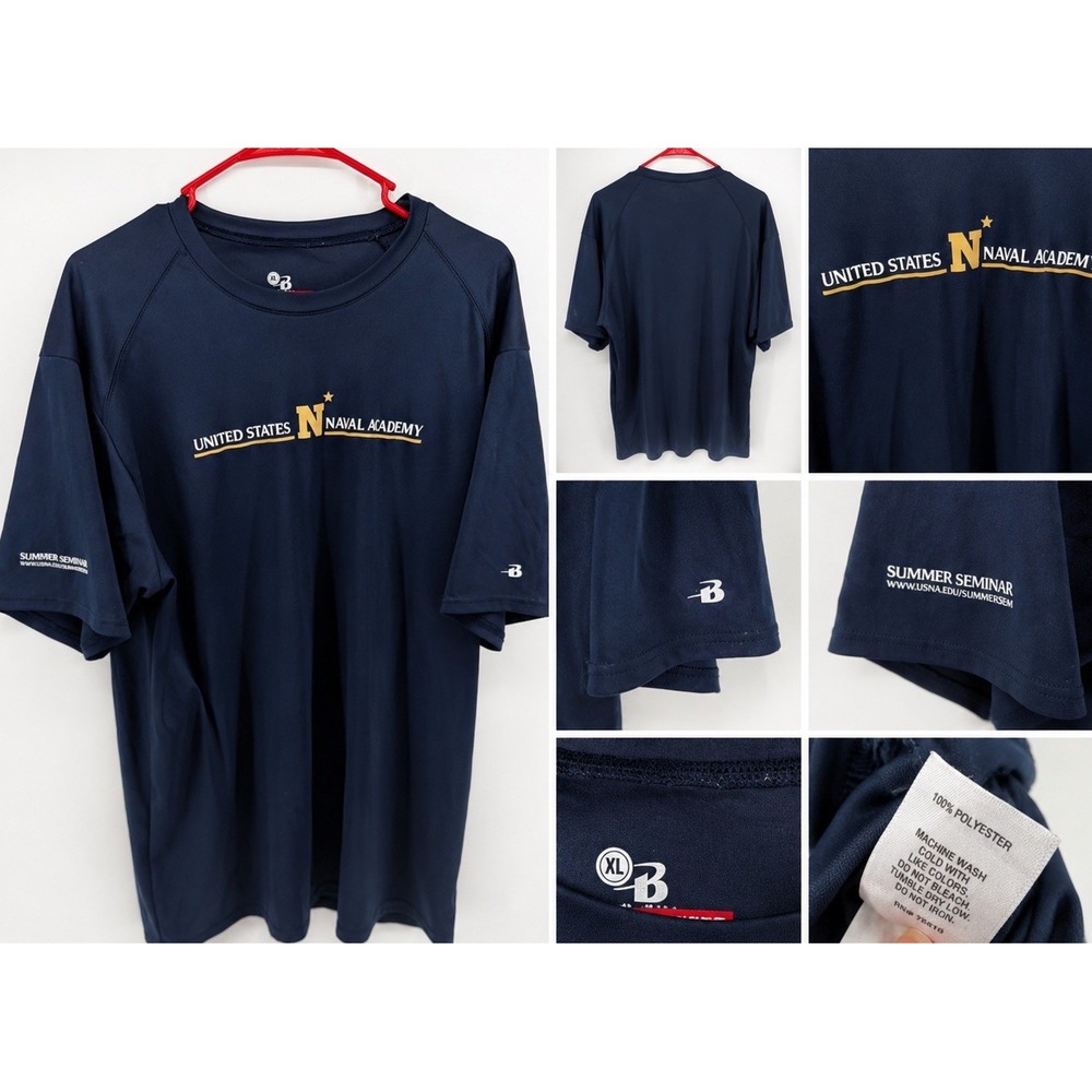 US Naval Academy Summer Seminar Performance Shirt Men's XL Navy Blue USNA